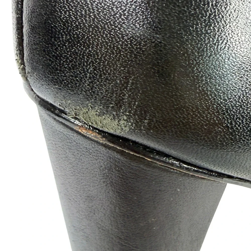 Velvet Angels OTK Leather Platform Boots High Heel Black‎ Women's EU 37 US 7